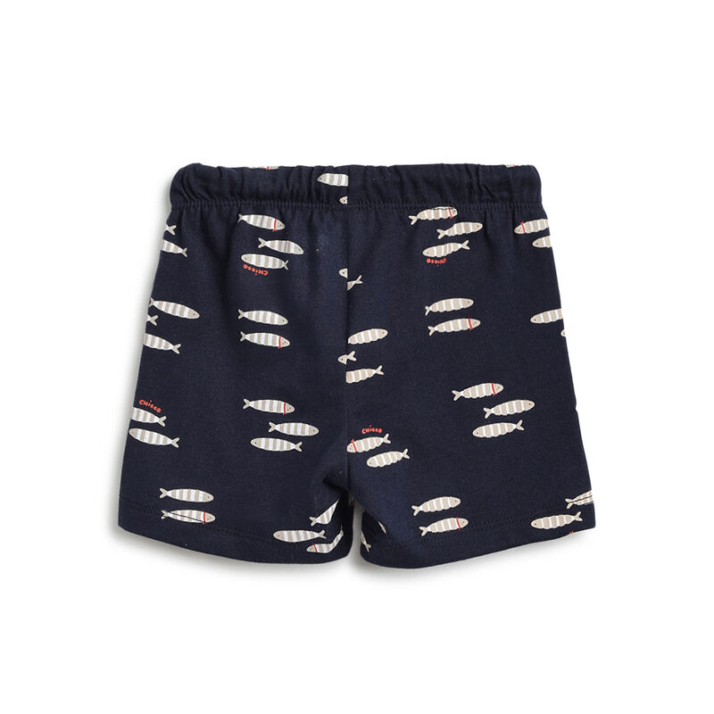 Boys White and Blue T-shirt with Short Pants image number 3